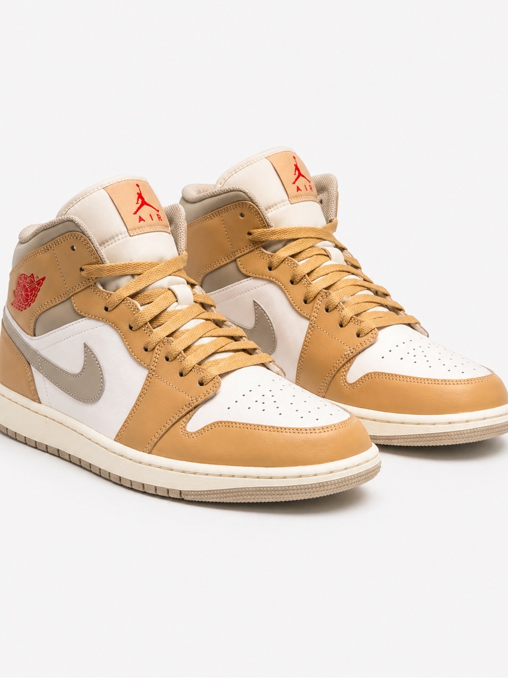 Nike Air Jordan 1 Mid Hemp White College Grey Men’s Size 14